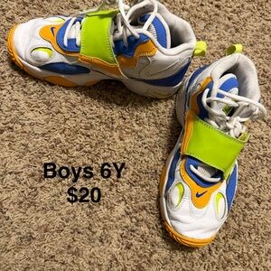 Nike Kids Sneakers with Blue, Yellow, and Green